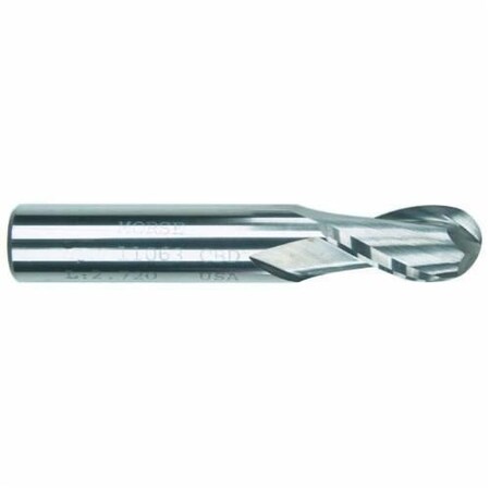 Morse End Mill, Ball Nose Center Cutting Regular Length Single End, Series 5940G, 916 Diameter Cutter,  90417